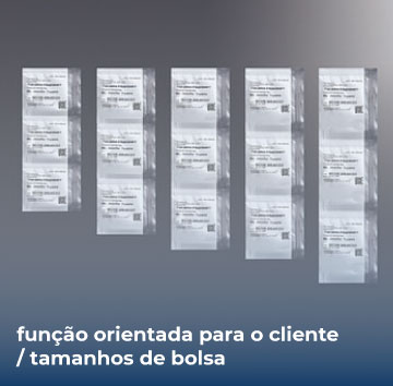 Função orientada para o cliente / tamanhos de bolsa